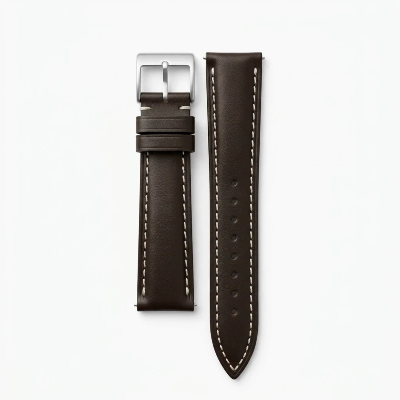 High quality genuine Leather men's watch strap 22 mm , Buckle band black - R013091