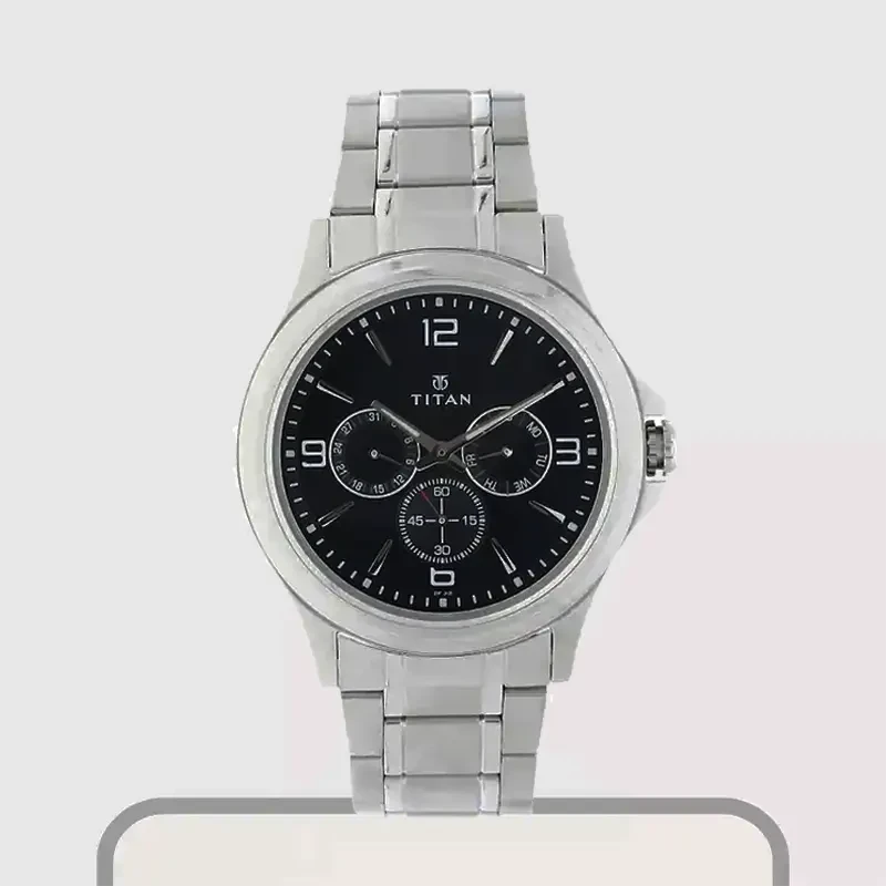 Titan Workwear Silver Dial Quartz Multifunction Men's Watch- 1698BM01 ...