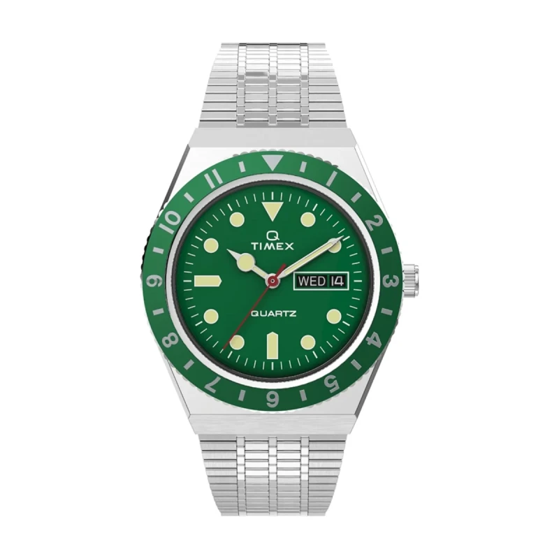 Q Timex Reissue Quartz Green Dial Mans Watch - TW2U61700U9