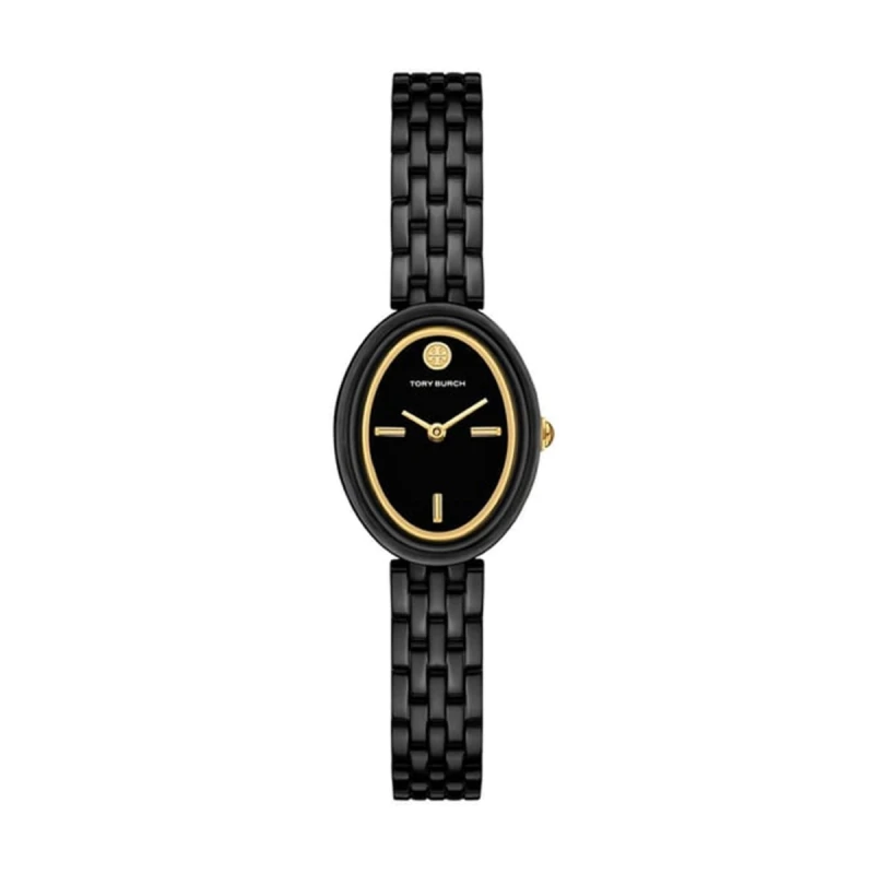 Tory Burch The Oval Black Dial Watch TBW6035