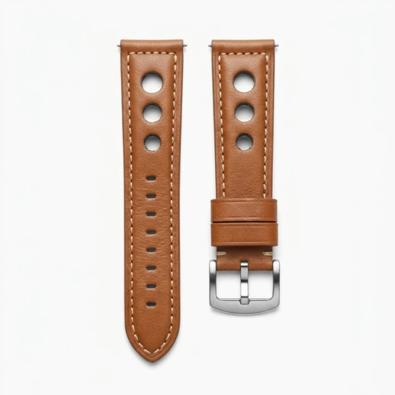 High quality genuine Leather men's watch strap 22 mm , Buckle band brown - V171899